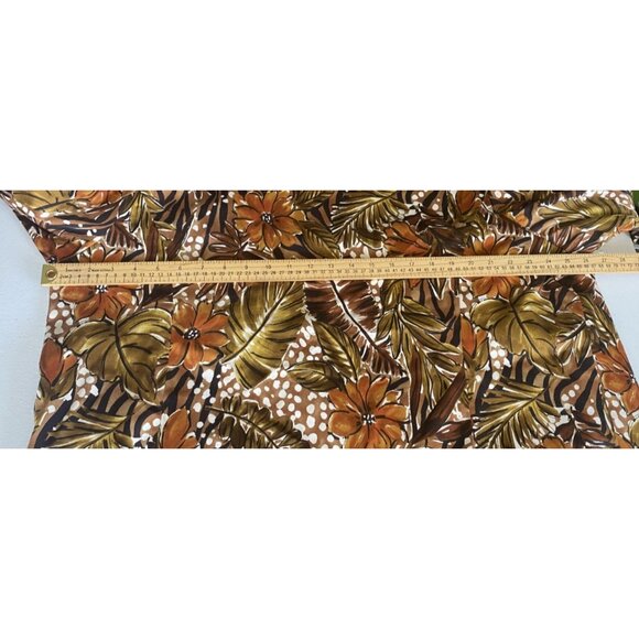 Laura Ashley Zip Jacket Women's 3X Long Sleeve Dark Orange Floral Leaf - Picture 3 of 7